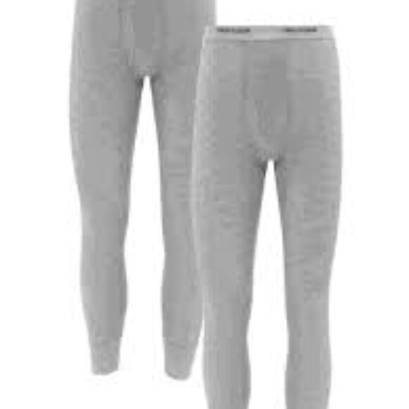 Fruit of the Loom Gray 2 Pair of Thermal Pants Size M NWT - Picture 1 of 6